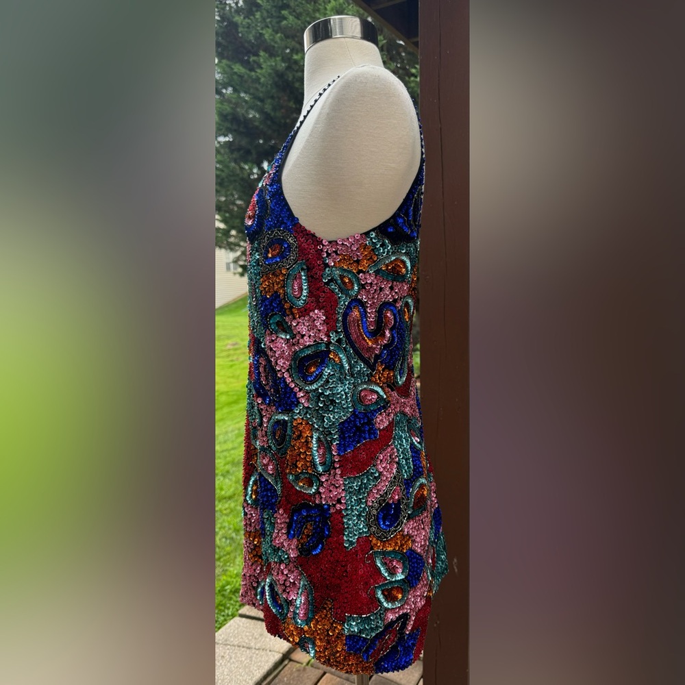 Free People Multicolor Sequin Paisley Slip Dress - Picture 6 of 6
